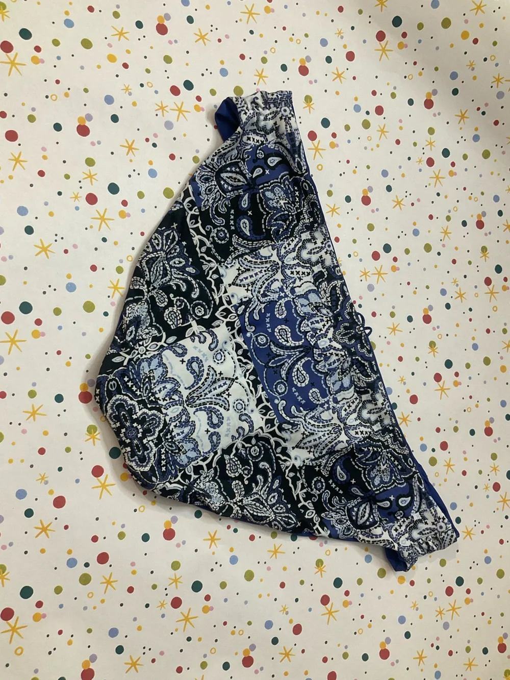 NWT Americana Reversible Shirred Side Tab Hipster Bikini Bottom Size XL Bandana